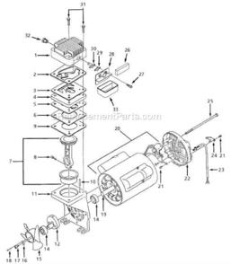 Page C Diagram and Parts List for WL604004 1998 Campbell Hausfeld Compressor